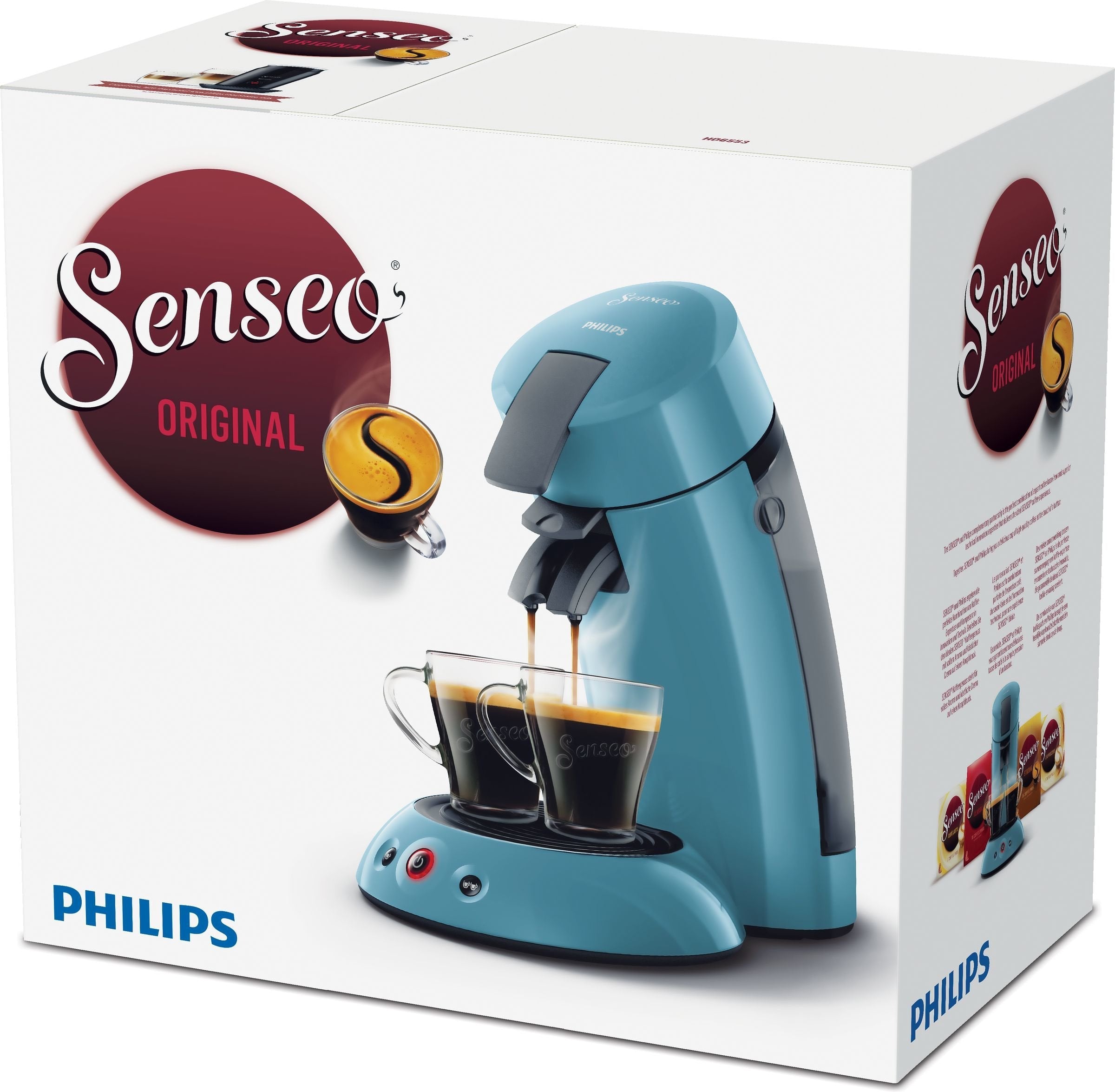 Senseo Original Machine à café à dosettes, gris, 0,7 l, 1450 W, HD6553/21, Bleu